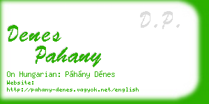 denes pahany business card